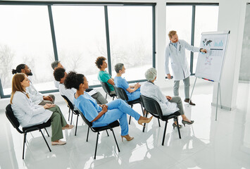 seminar business meeting doctor conference audience presentation education lecture hospital man...