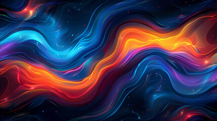 A long, curvy line of blue and pink colors. The colors are vibrant and seem to be flowing together, creating a sense of movement and energy. Scene is one of excitement and dynamism