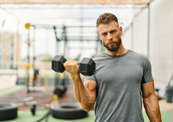 gym sport fitness exercise health man weight training dumbbell weightlifting bodybuilding trainer...