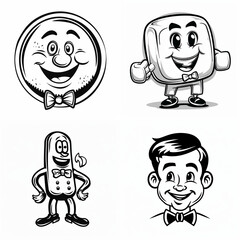 set of funny cartoon characters