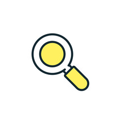 虫眼鏡のアイコン。シンプルなベクターイラスト素材。