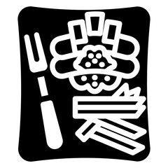 Currywurst glyph icon, related to street food theme. use for modern concept, app and web development