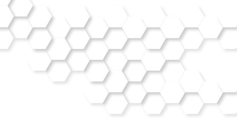Fototapeta premium Abstract pattern with hexagonal white line seamless background. Abstract technology background vector EPS, Abstract white hexagon background. Hexagon paper texture and futuristic business.