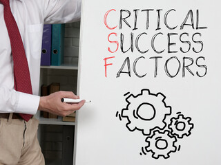 CSF Critical success factors are shown using the text