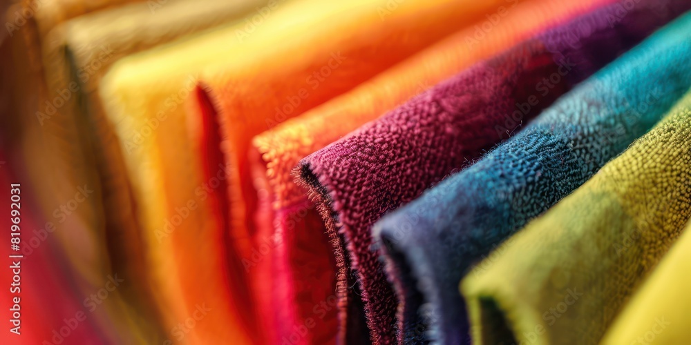 Poster macro photograph of a selection of color swatches, with shallow depth of field emphasizing the textu