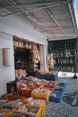 A shop selling dried seafood in Macau, China