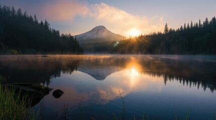 Sunrise over Mt Hood 