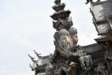 Thai temple's wood architecture