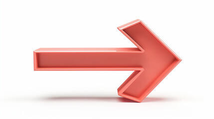red straight 3d arrow right png. Arrows direction signs red and pink isolated on white background. 3d render, pink business 3d arrow on white background, successful idea, Business concept, 3D Arrow. 
