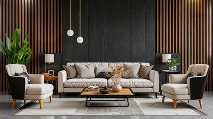Modern style of an elegant living room 