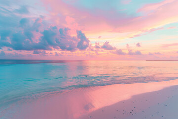 Fiery Farewell: Blazing Sunset Over a Calm Beach