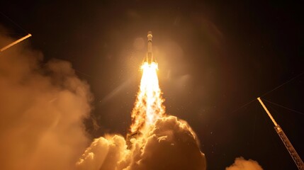 Nighttime Rocket Launch