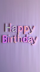 Happy Birthday written with beautiful stylish letters on a plain violet background