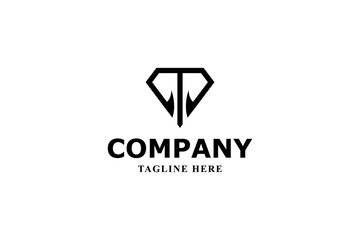 Fototapeta premium letter t p and goat minimal logo