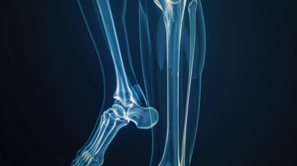 Image of human leg bones isolated 3D hologram. Medical concept. new technology