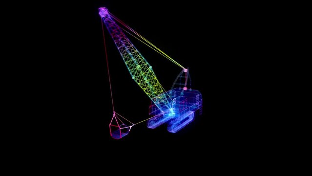 A dragline excavator, heavy equipment. Equipment for high-mining industry. Mining clay in quarry.