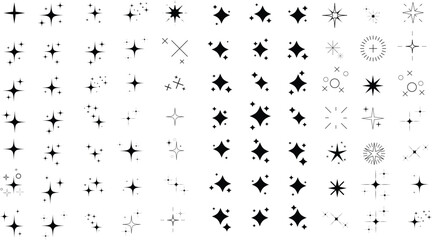 Twinkling stars.Shine icons.Sparkle star icons.Star icons. Sparkles, shining burst. Christmas vector symbols isolated. Design on white background.