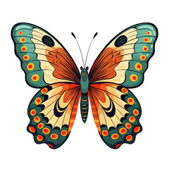 colorful butterfly with a transparent background. Ideal for nature-themed projects, spring promotions, and environmental campaigns. Perfect for eco-friendly and creative businesses