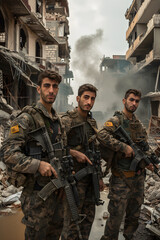 YPG Forces Bracing for Combat against the Backdrop of a Ruined City