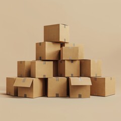 Obraz premium Stack of cardboard boxes mockup