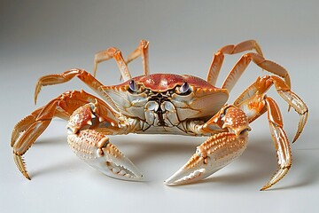 A live red tide crab isolated on white background, stock photo