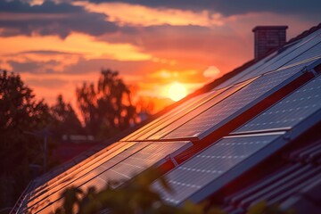 Solar panel, photovoltaic, alternative electricity source - concept of sustainable resources. Beautiful simple AI generated image in 4K, unique.