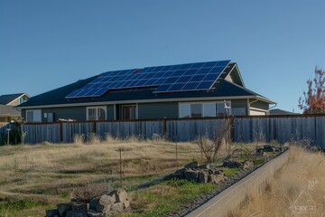 The roof and solar panels showcase sustainable energy and eco-friendly living.. Beautiful simple AI generated image in 4K, unique.