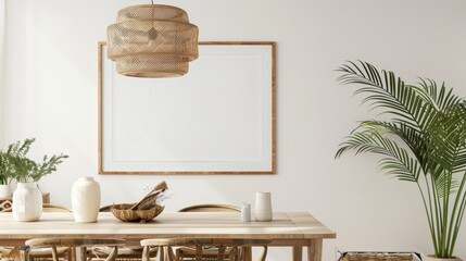 Inviting Entryway in Soft Beige, Frame Mockup Ideal for Welcoming Home Vignettes