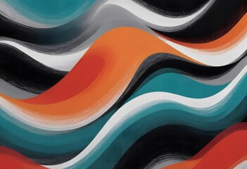 Grainy abstract noisy poster background, orange red white black teal gray color wave noise texture banner header cover design