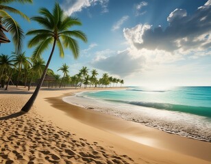 beach with palm trees