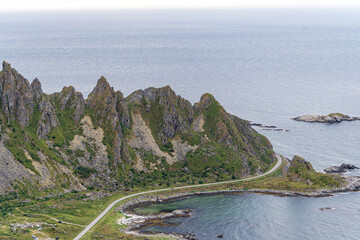 Obraz premium Scenic road leading to Andenes in Andoa, Norway