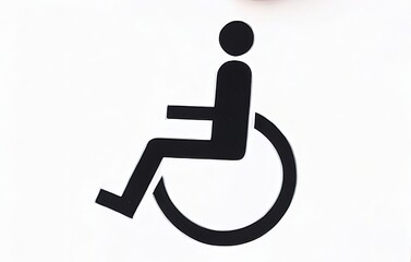 "Close up of disabled symbol PNG AND TRANSPARENT  BACKGROUND..Paper With Cutout Disabled Sign Outdoors""