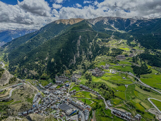 incredible view of andorra from the heights of the mountains. Mirador del Quer