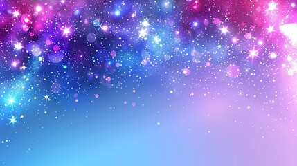  Blue and purple background with stars and a blurry image