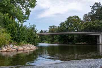 Scenic view of a bridge over lake in park in Malmo, Sweden