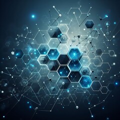 Obraz premium Hexagonal molecular structure for medical, science and digital technology design. Abstract geometric vector background Illustrations vector Generative Ai
