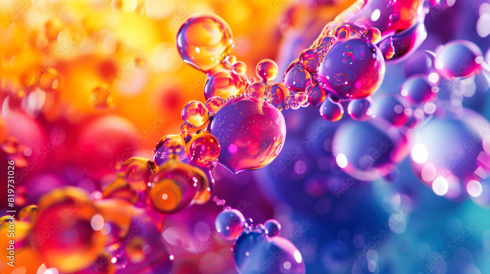 Poster a colorful abstract background with multicolored organic shapes and bubbles