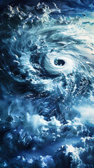 A huge hurricane viewed from space