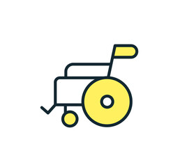 車いすのアイコン。シンプルなベクターイラスト素材。