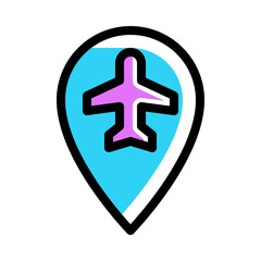 Obraz premium Airport location icon vector illustration in colored outline