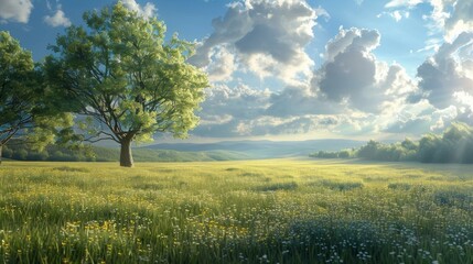 Fototapeta premium Golden Canola Fields in the Countryside