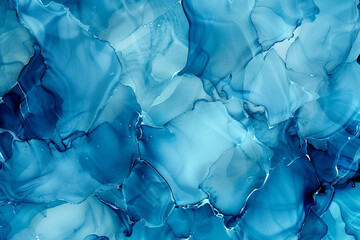 Electric blue alcohol ink patterns with a marble-like effect, showcased in high clarity