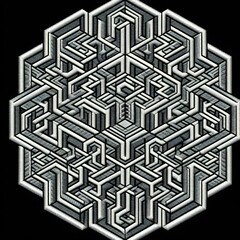 Abstract Geometric Embroidery Design  Modern Patterns for Creative Projects  Microstock Image