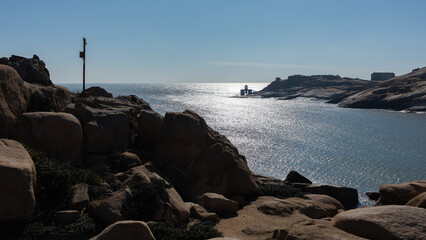Vibrant sky illuminating serene waters of Houyan Island, Fuzhou, China.