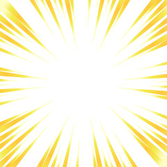 黄色のグラデーションの集中線の素材