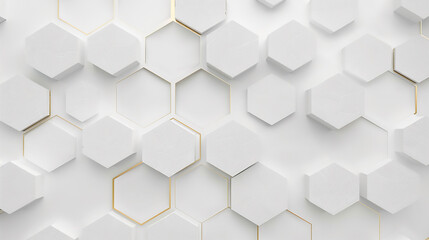 Fototapeta premium abstract digital 3d hexagon white background.