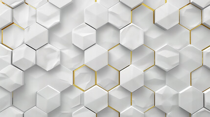 abstract digital 3d hexagon white background.