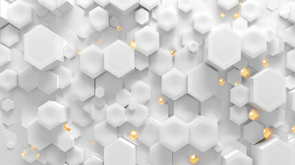 White hexagon concept design abstract technology background.