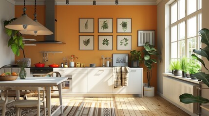  daytime bright clean luxury house contemporary feel on trend coolers 3D photo wall space for picture frame