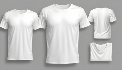 Mockup template white t shirt round neck men and women 7